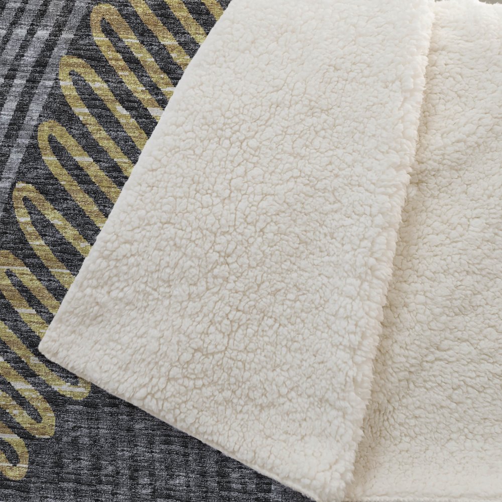 Premium Machine Washable ASB117 Gray 50" x 70" Sherpa Throw Blanket. Picture 2