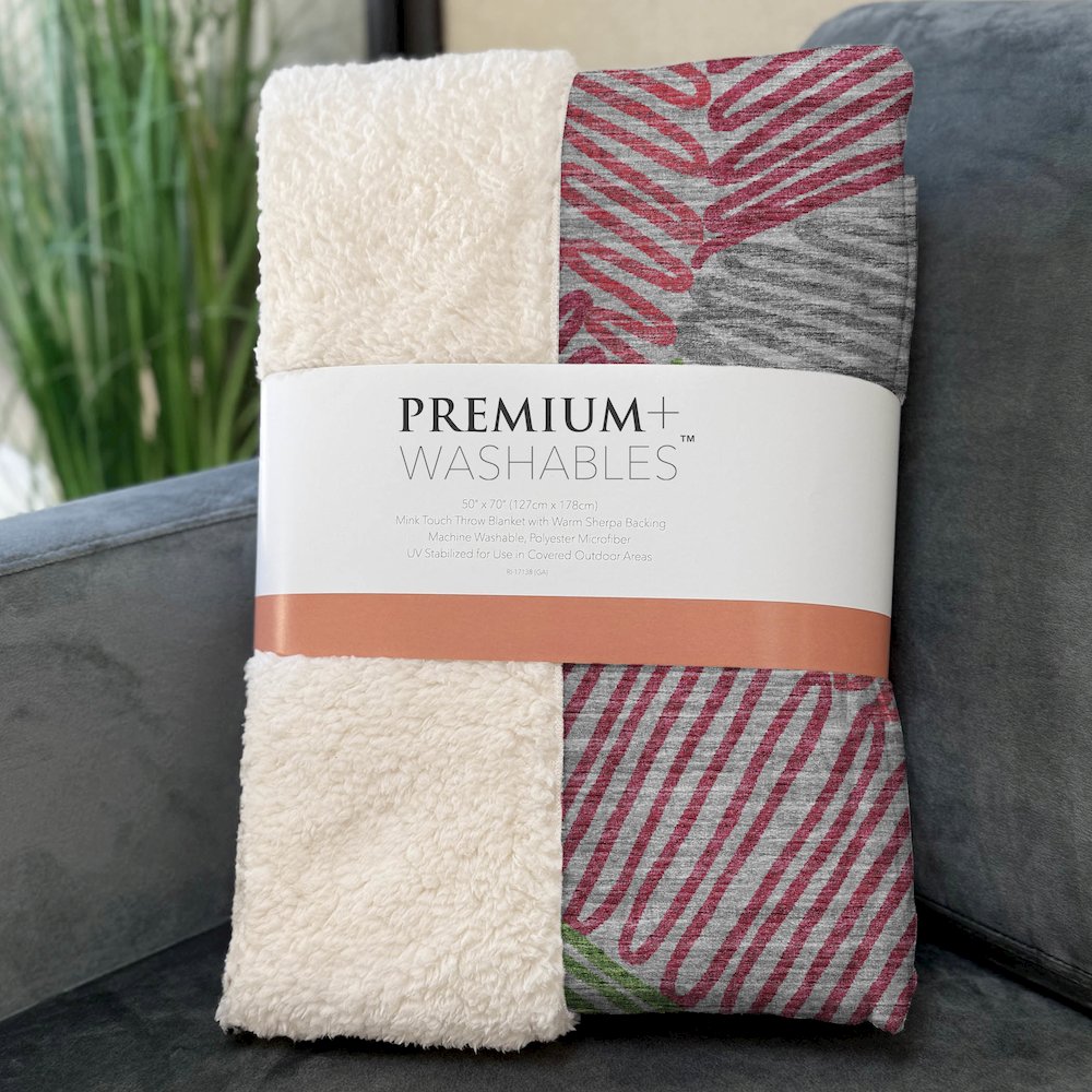 Premium Machine Washable ASB117 Pink 50" x 70" Sherpa Throw Blanket. Picture 3