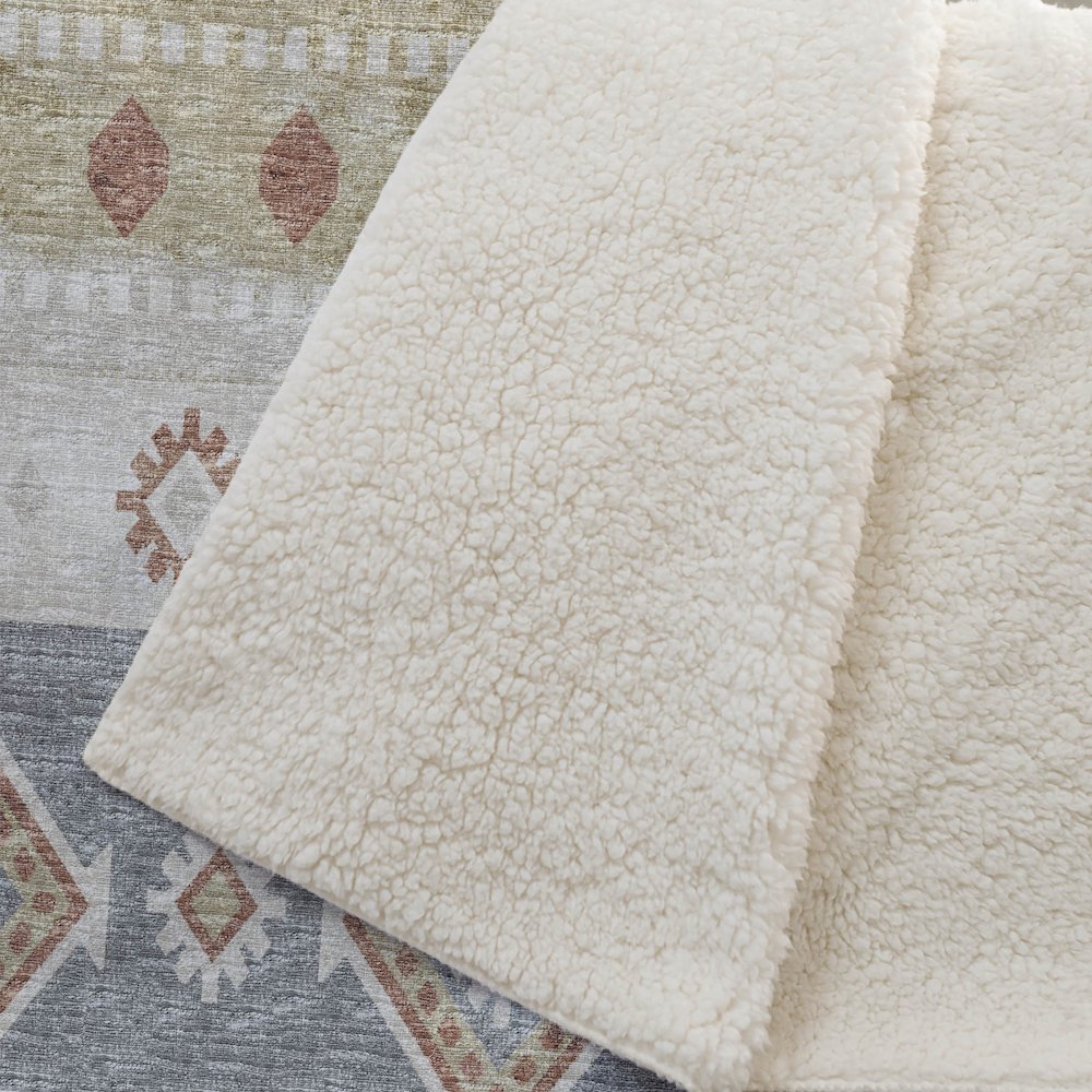 Premium Machine Washable ASB118 Desert 50" x 70" Sherpa Throw Blanket. Picture 2