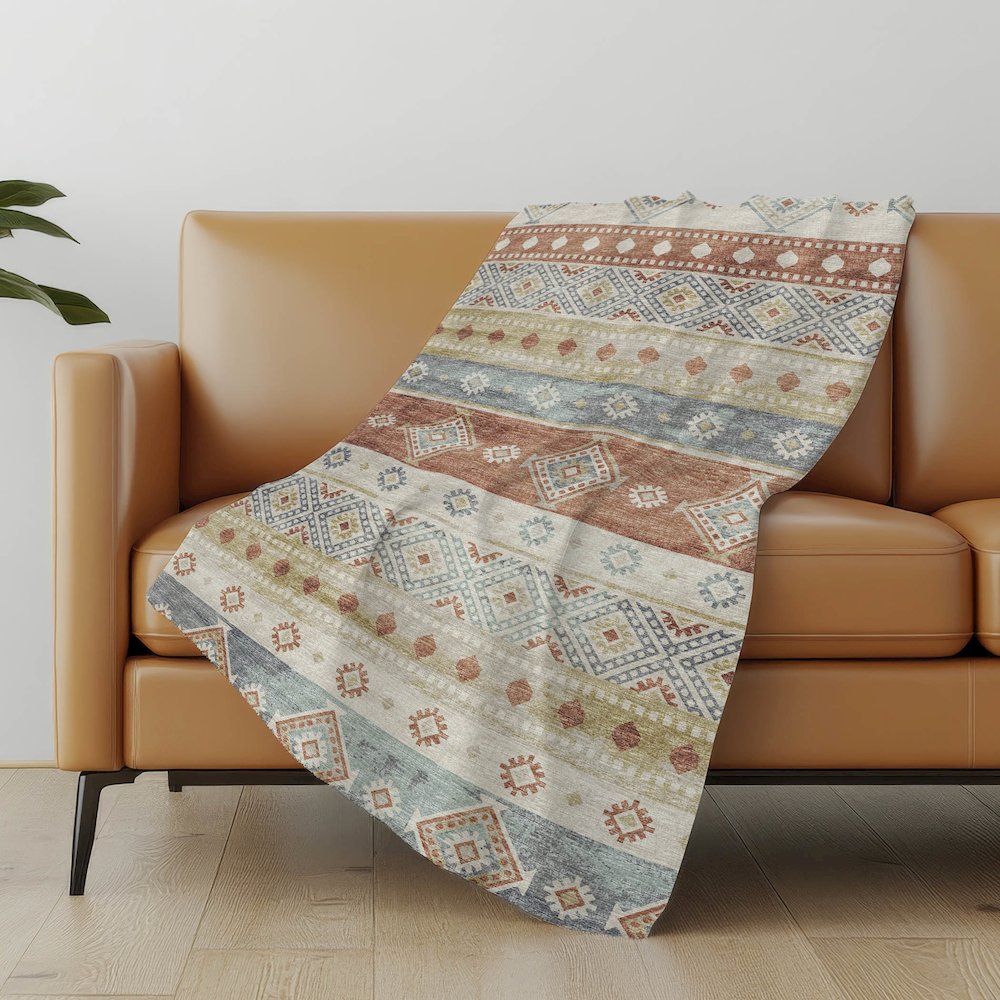 Premium Machine Washable ASB118 Desert 50" x 70" Sherpa Throw Blanket. Picture 4