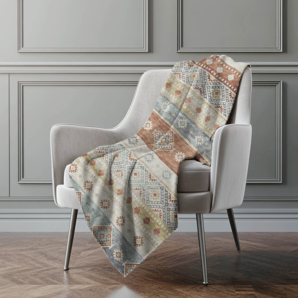 Premium Machine Washable ASB118 Desert 50" x 70" Sherpa Throw Blanket. Picture 5