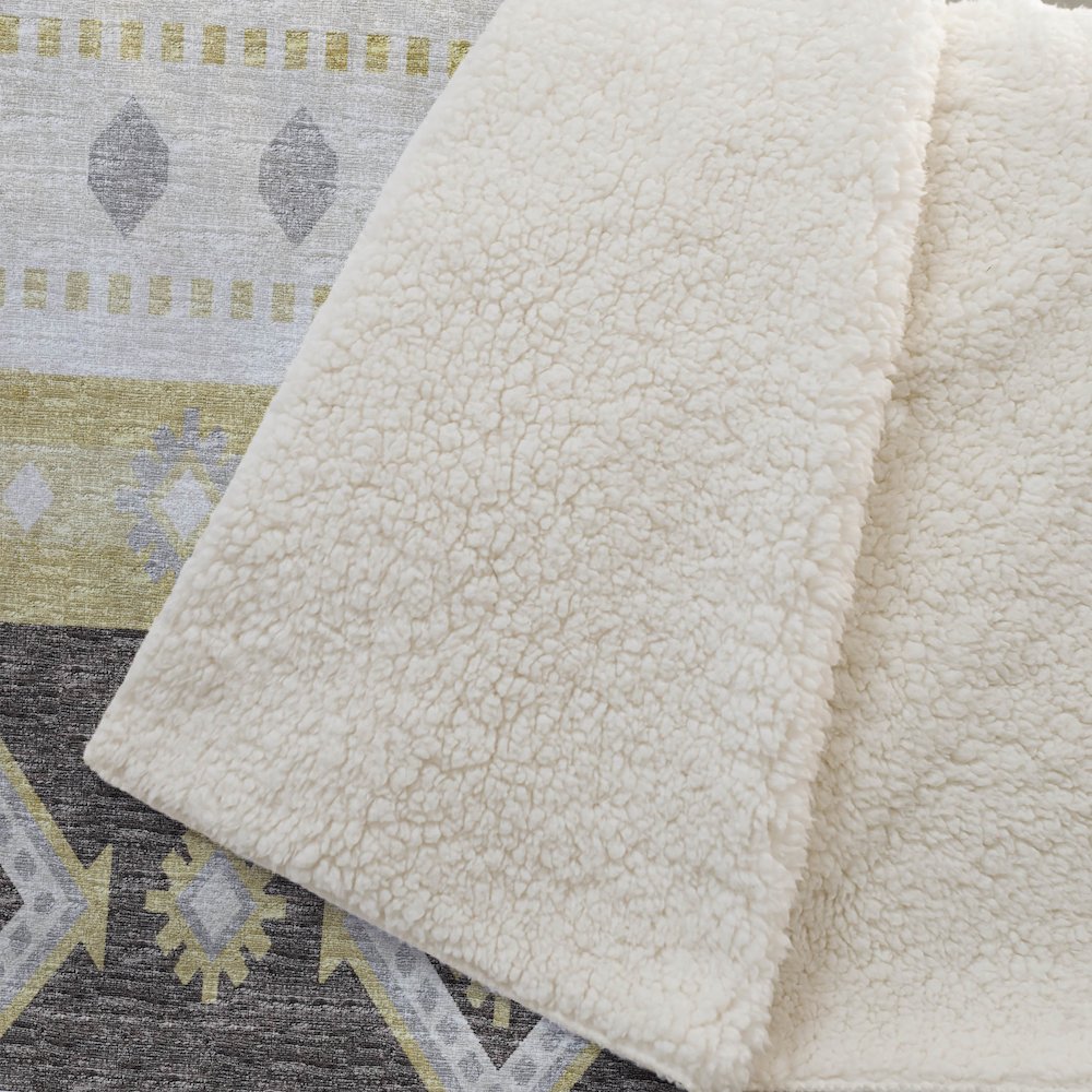 Premium Machine Washable ASB118 Gilded 50" x 70" Sherpa Throw Blanket. Picture 2