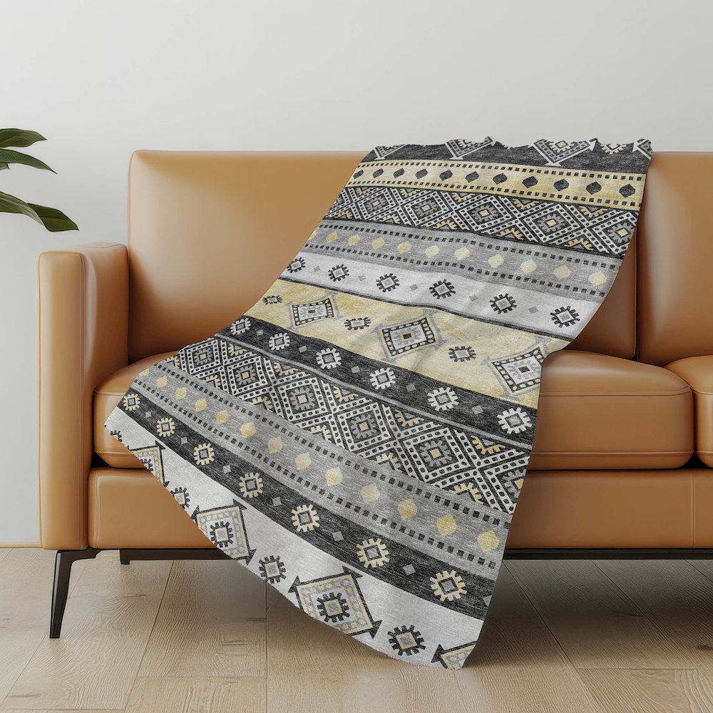 Premium Machine Washable ASB118 Gray 50" x 70" Sherpa Throw Blanket. Picture 4