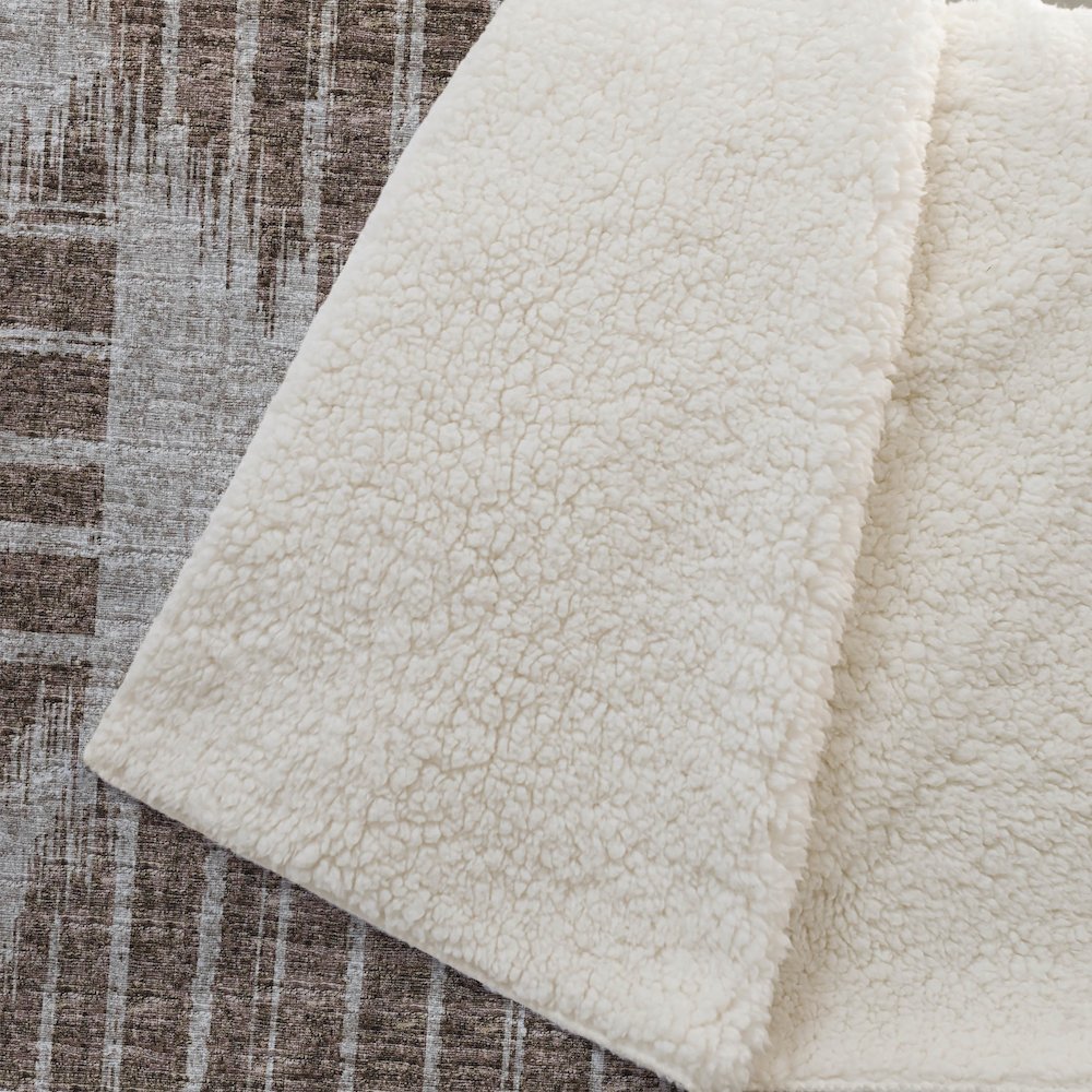 Premium Machine Washable ASB119 Brown 50" x 70" Sherpa Throw Blanket. Picture 2