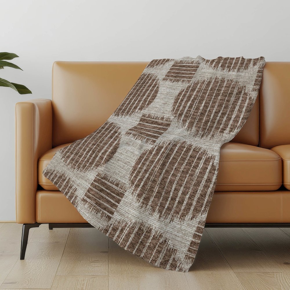 Premium Machine Washable ASB119 Brown 50" x 70" Sherpa Throw Blanket. Picture 4