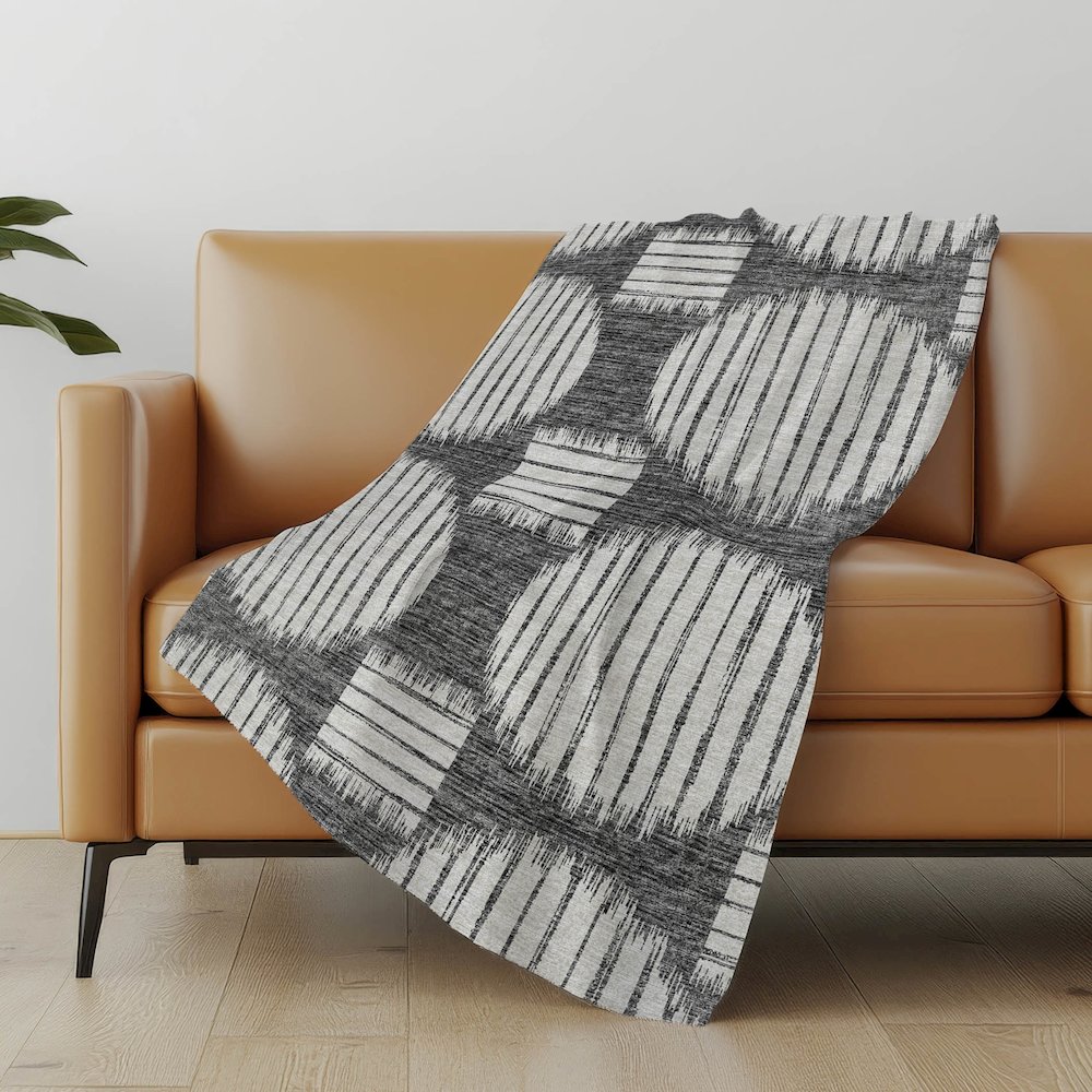 Premium Machine Washable ASB119 Gray 50" x 70" Sherpa Throw Blanket. Picture 4