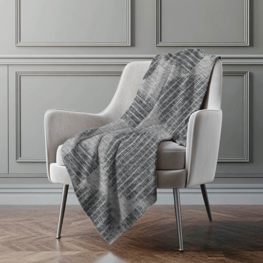 Premium Machine Washable ASB119 Shadow 50" x 70" Sherpa Throw Blanket. Picture 5
