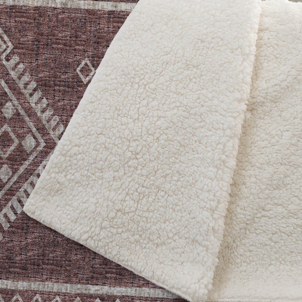 Premium Machine Washable ASB120 Canyon 50" x 70" Sherpa Throw Blanket. Picture 2