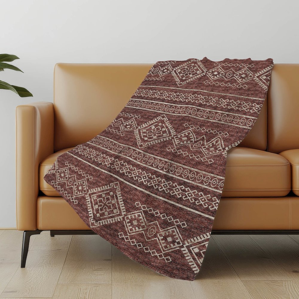 Premium Machine Washable ASB120 Canyon 50" x 70" Sherpa Throw Blanket. Picture 4