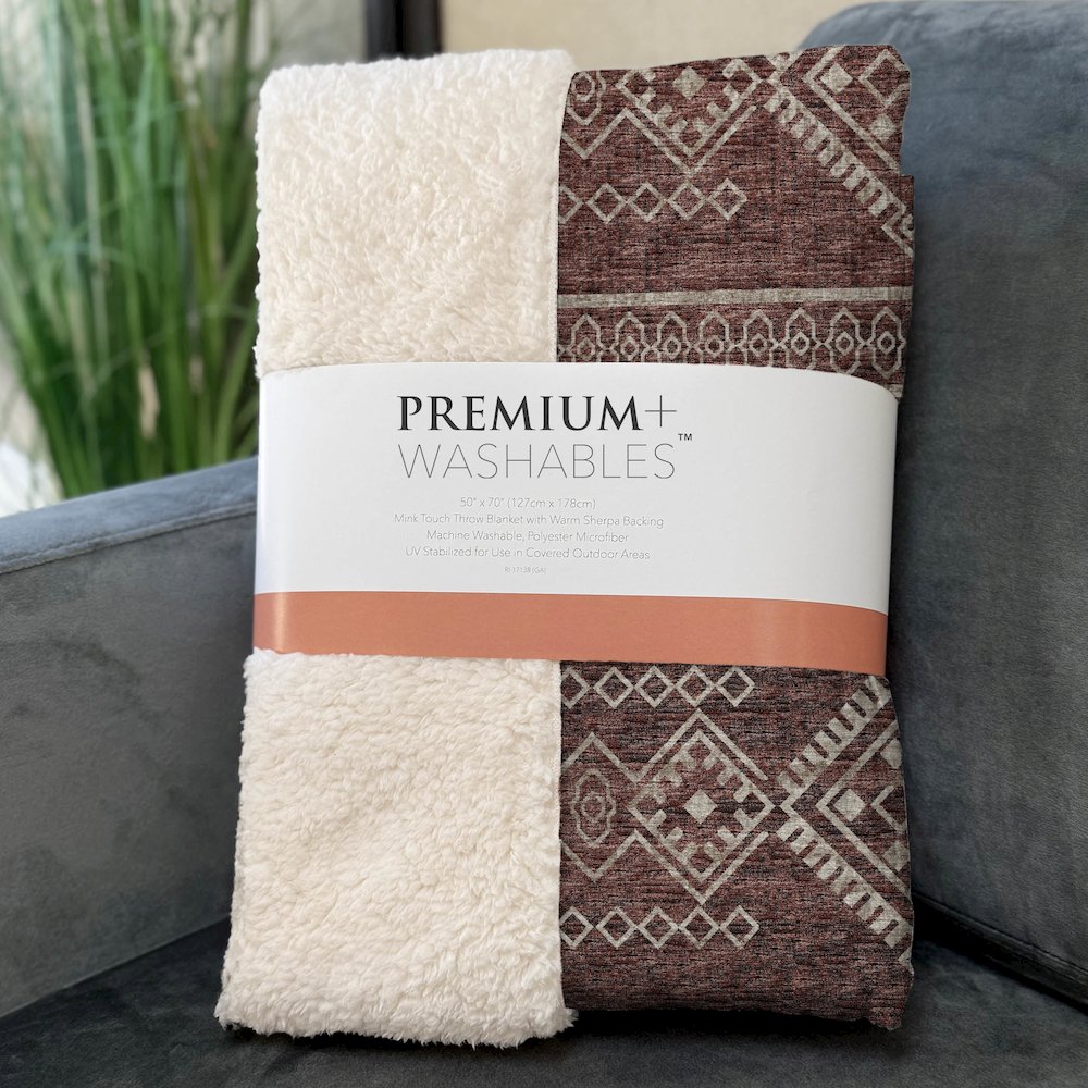 Premium Machine Washable ASB120 Canyon 50" x 70" Sherpa Throw Blanket. Picture 3