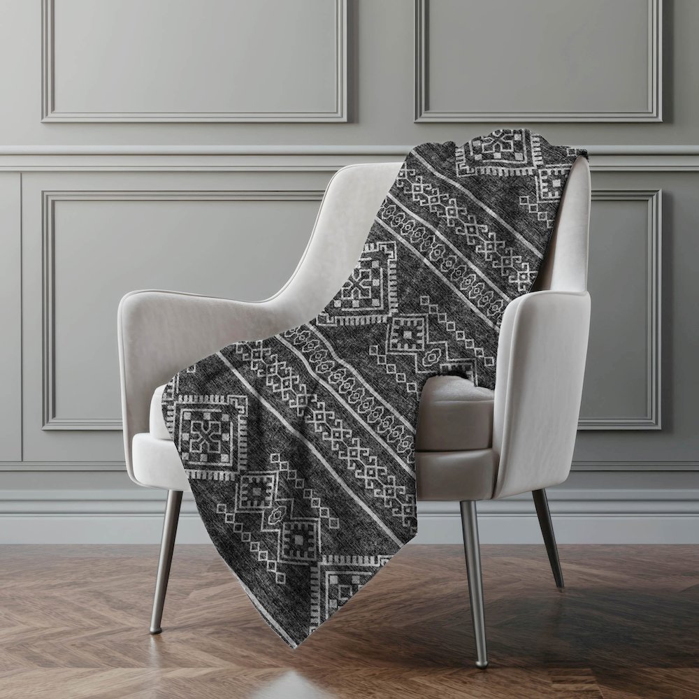 Premium Machine Washable ASB120 Gray 50" x 70" Sherpa Throw Blanket. Picture 5
