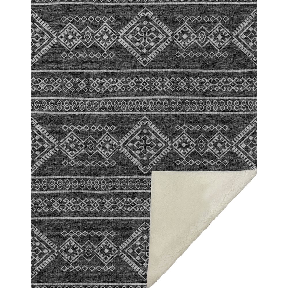 Premium Machine Washable ASB120 Gray 50" x 70" Sherpa Throw Blanket. Picture 1