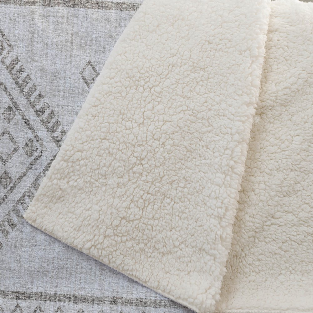 Premium Machine Washable ASB120 Taupe 50" x 70" Sherpa Throw Blanket. Picture 2