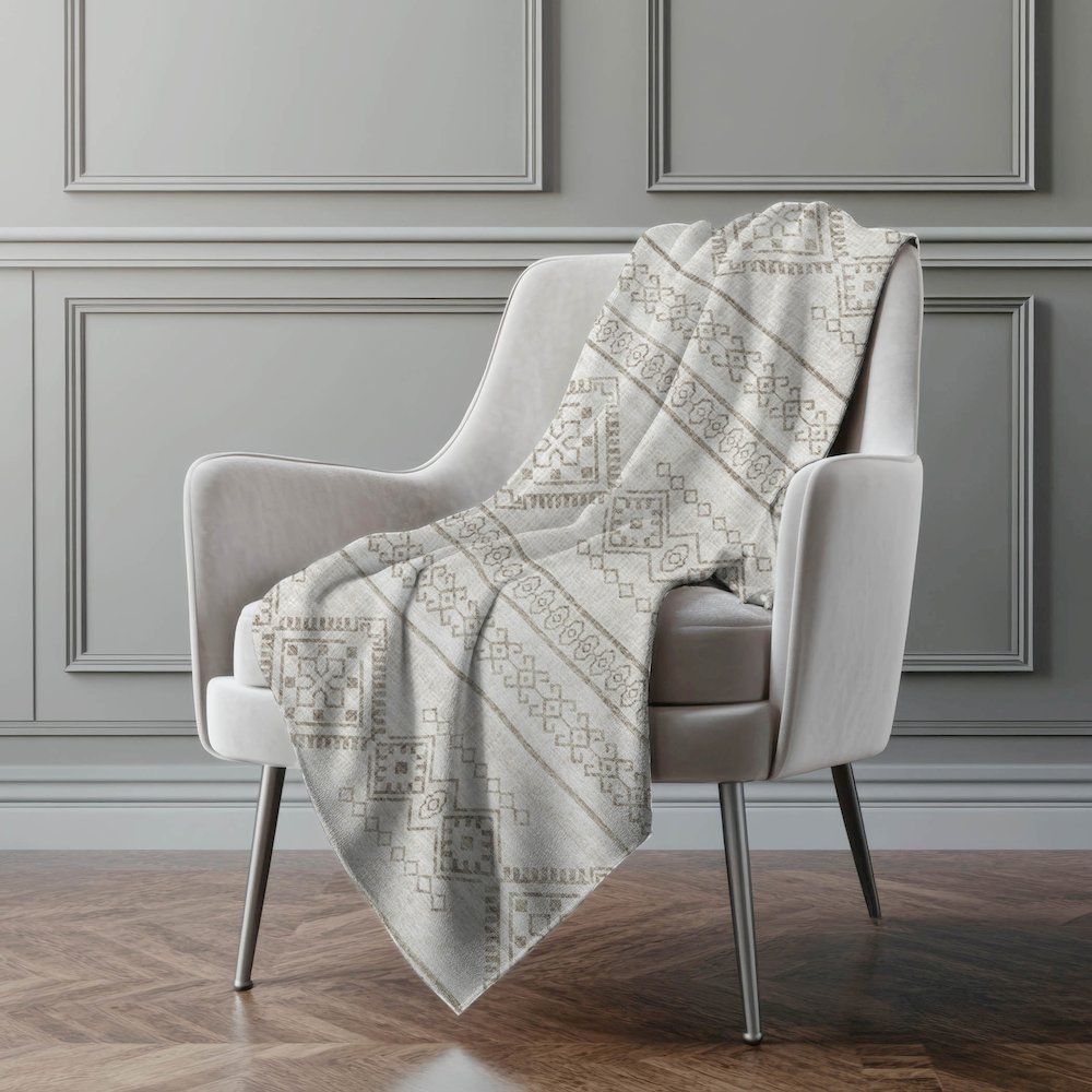 Premium Machine Washable ASB120 Taupe 50" x 70" Sherpa Throw Blanket. Picture 5