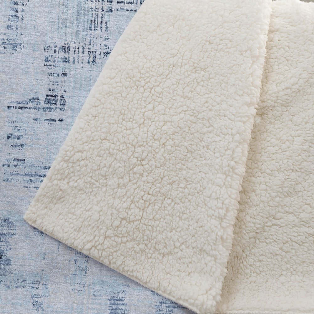 Premium Machine Washable ASB121 Blue 50" x 70" Sherpa Throw Blanket. Picture 2