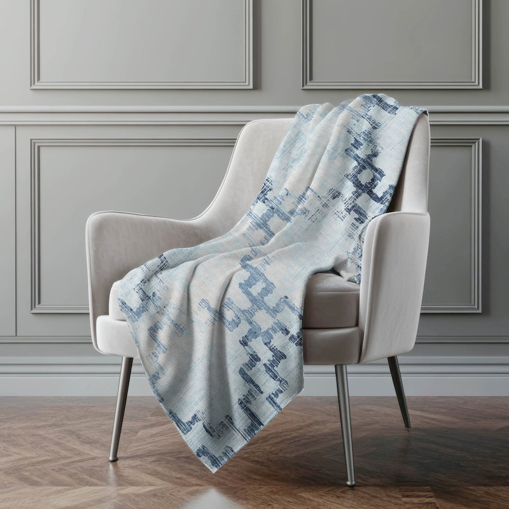 Premium Machine Washable ASB121 Blue 50" x 70" Sherpa Throw Blanket. Picture 5