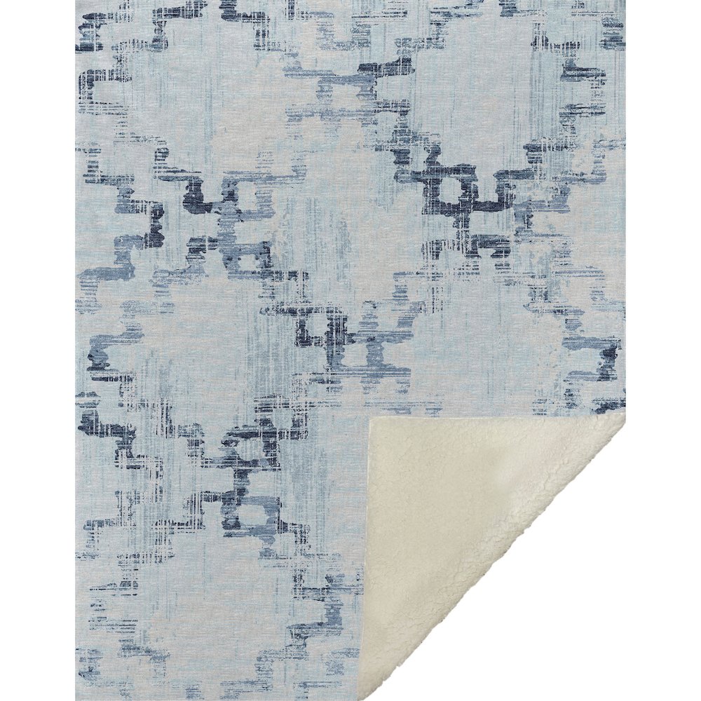 Premium Machine Washable ASB121 Blue 50" x 70" Sherpa Throw Blanket. Picture 1