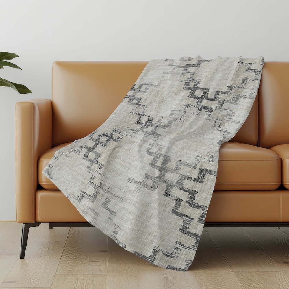 Premium Machine Washable ASB121 Taupe 50" x 70" Sherpa Throw Blanket. Picture 4