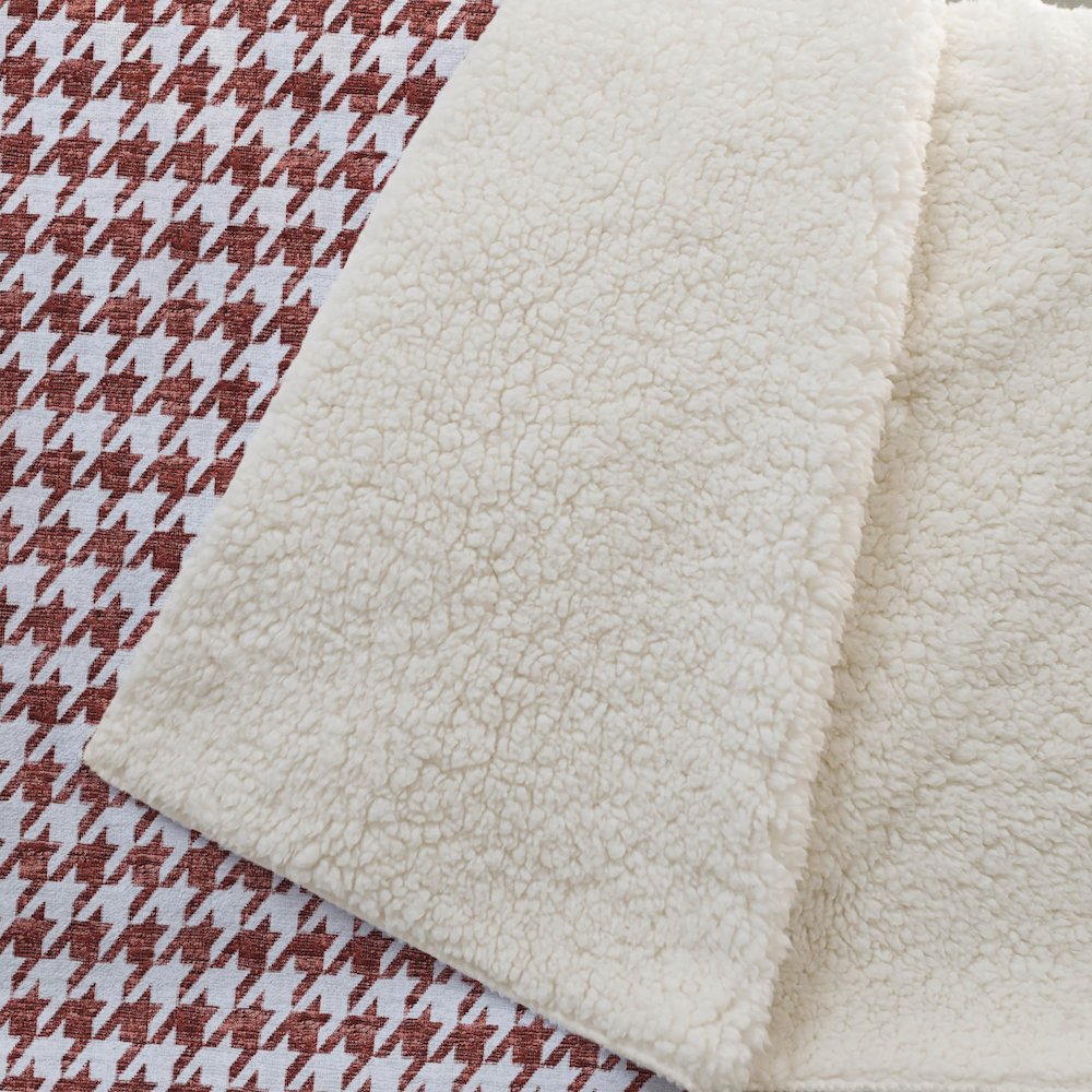 Premium Machine Washable ASB137 Red 50" x 70" Sherpa Throw Blanket. Picture 2