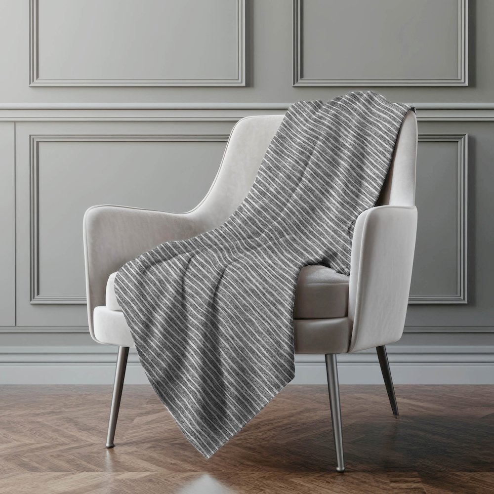 Premium Machine Washable ASB138 Gray 50" x 70" Sherpa Throw Blanket. Picture 5