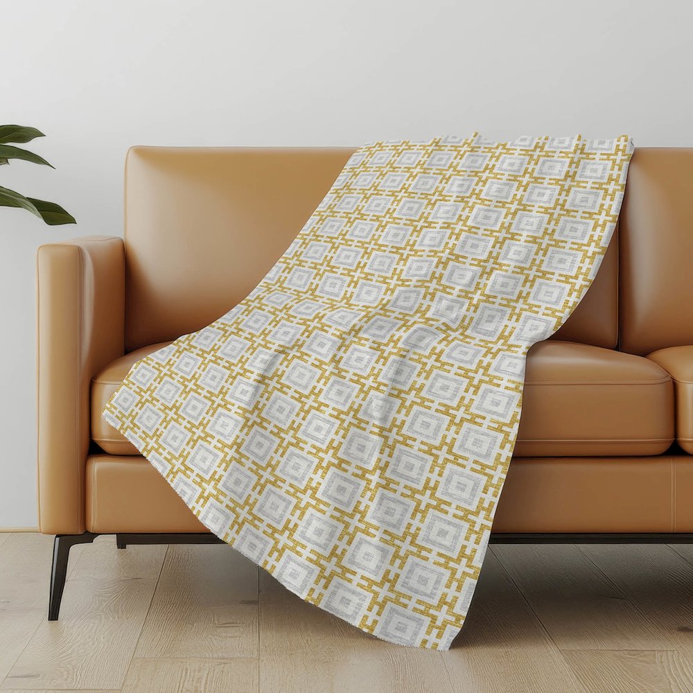 Premium Machine Washable ASB139 Gold 50" x 70" Sherpa Throw Blanket. Picture 4