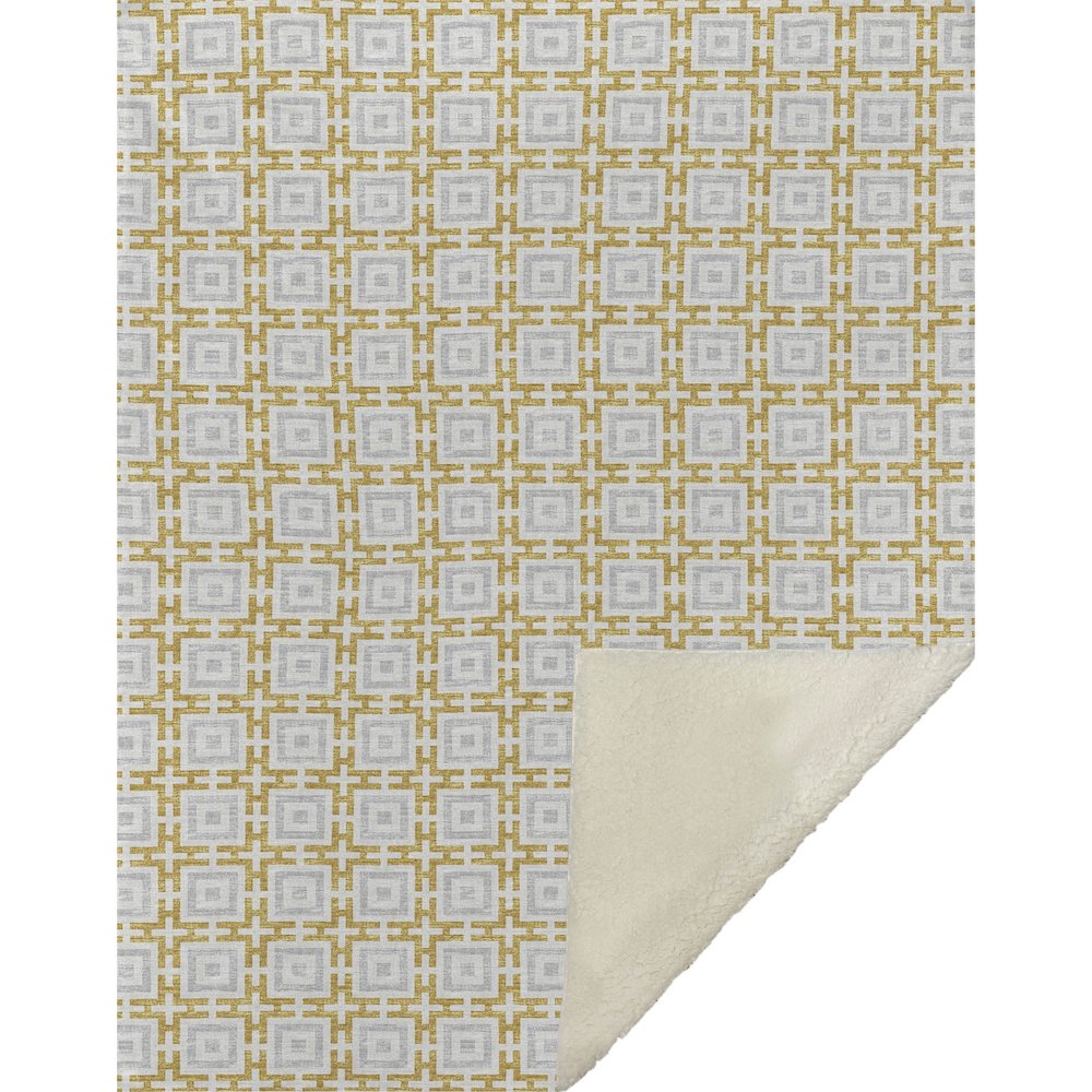 Premium Machine Washable ASB139 Gold 50" x 70" Sherpa Throw Blanket. Picture 1