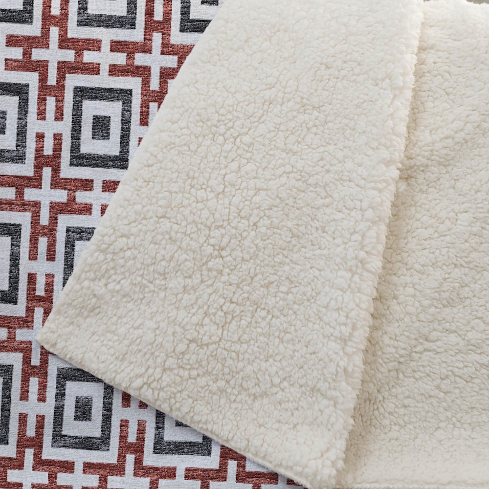 Premium Machine Washable ASB139 Red 50" x 70" Sherpa Throw Blanket. Picture 2