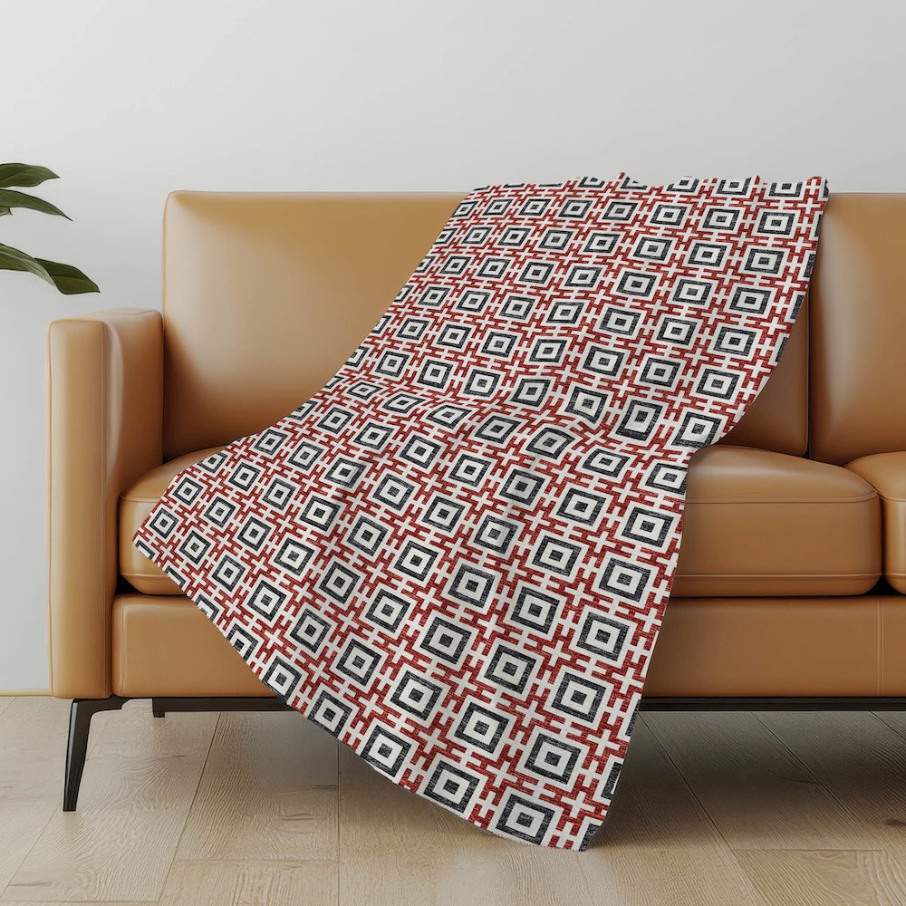 Premium Machine Washable ASB139 Red 50" x 70" Sherpa Throw Blanket. Picture 4