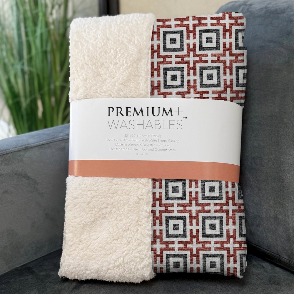 Premium Machine Washable ASB139 Red 50" x 70" Sherpa Throw Blanket. Picture 3