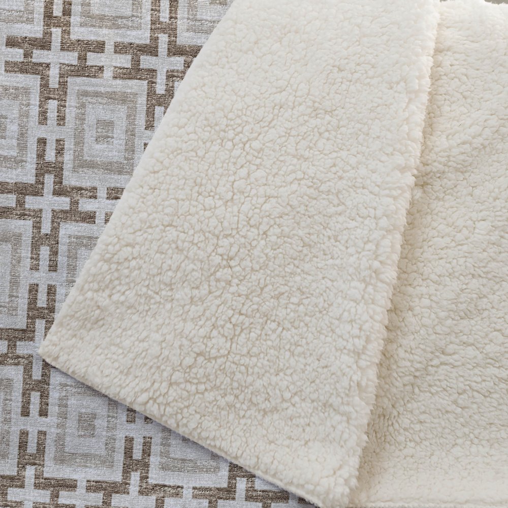 Premium Machine Washable ASB139 Taupe 50" x 70" Sherpa Throw Blanket. Picture 2