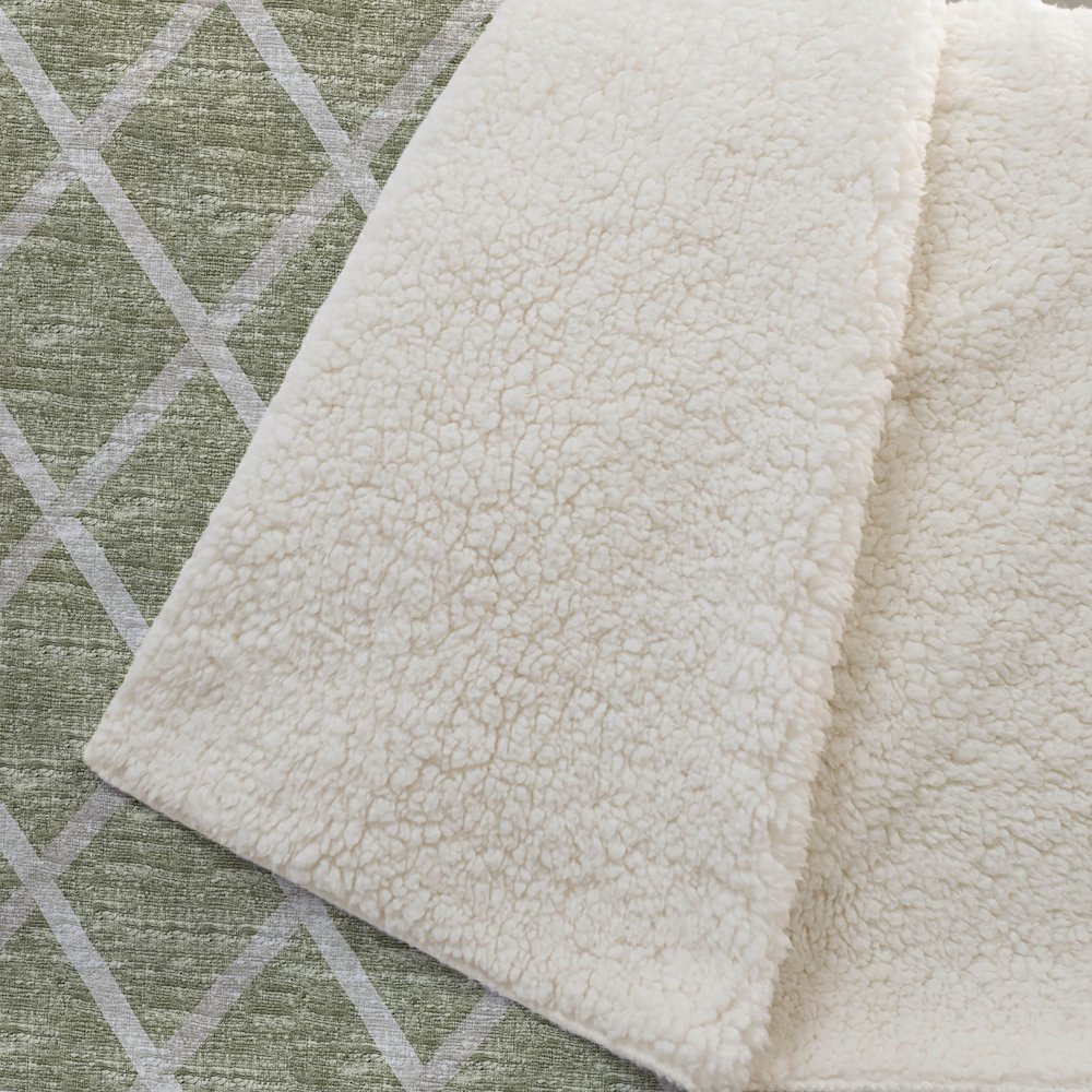 Premium Machine Washable ASB140 Aloe 50" x 70" Sherpa Throw Blanket. Picture 2
