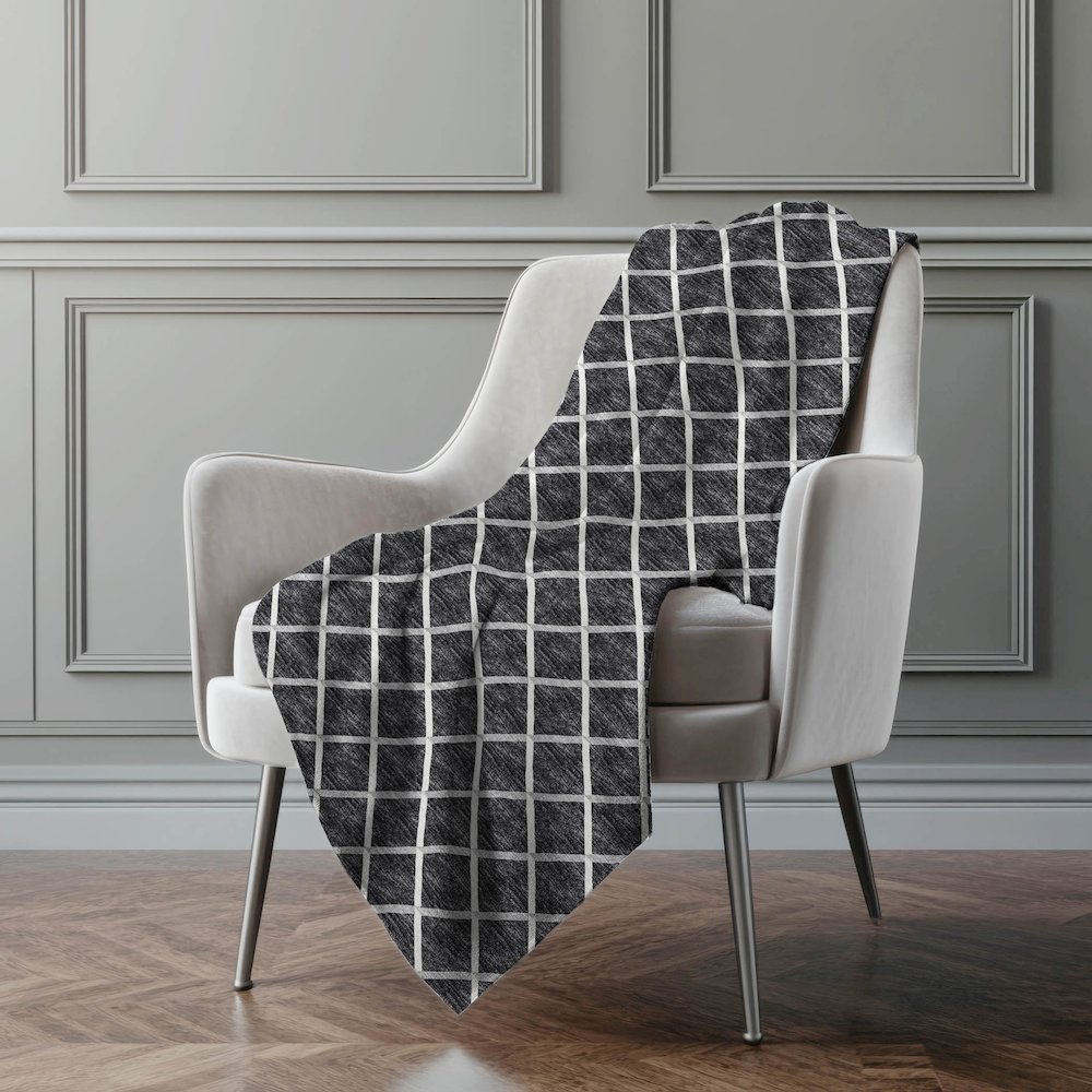 Premium Machine Washable ASB140 Black 50" x 70" Sherpa Throw Blanket. Picture 5