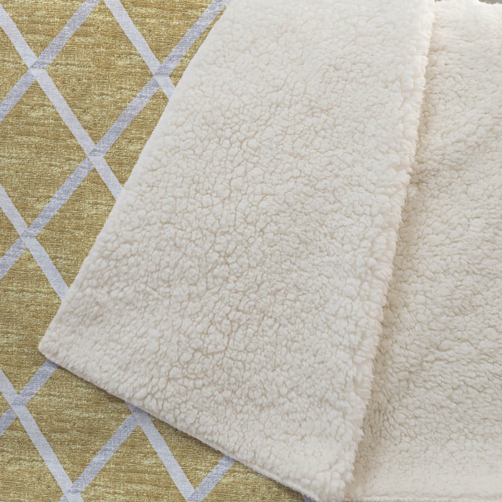 Premium Machine Washable ASB140 Gold 50" x 70" Sherpa Throw Blanket. Picture 2