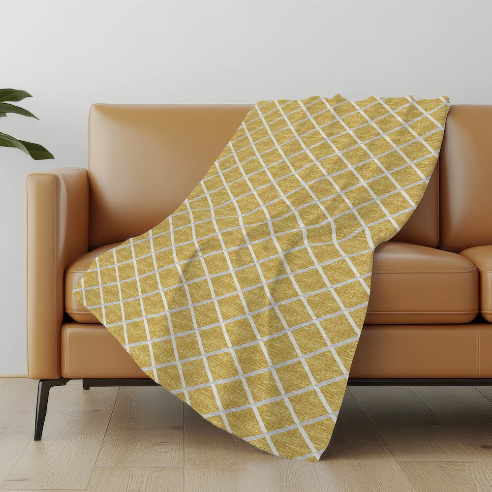 Premium Machine Washable ASB140 Gold 50" x 70" Sherpa Throw Blanket. Picture 4