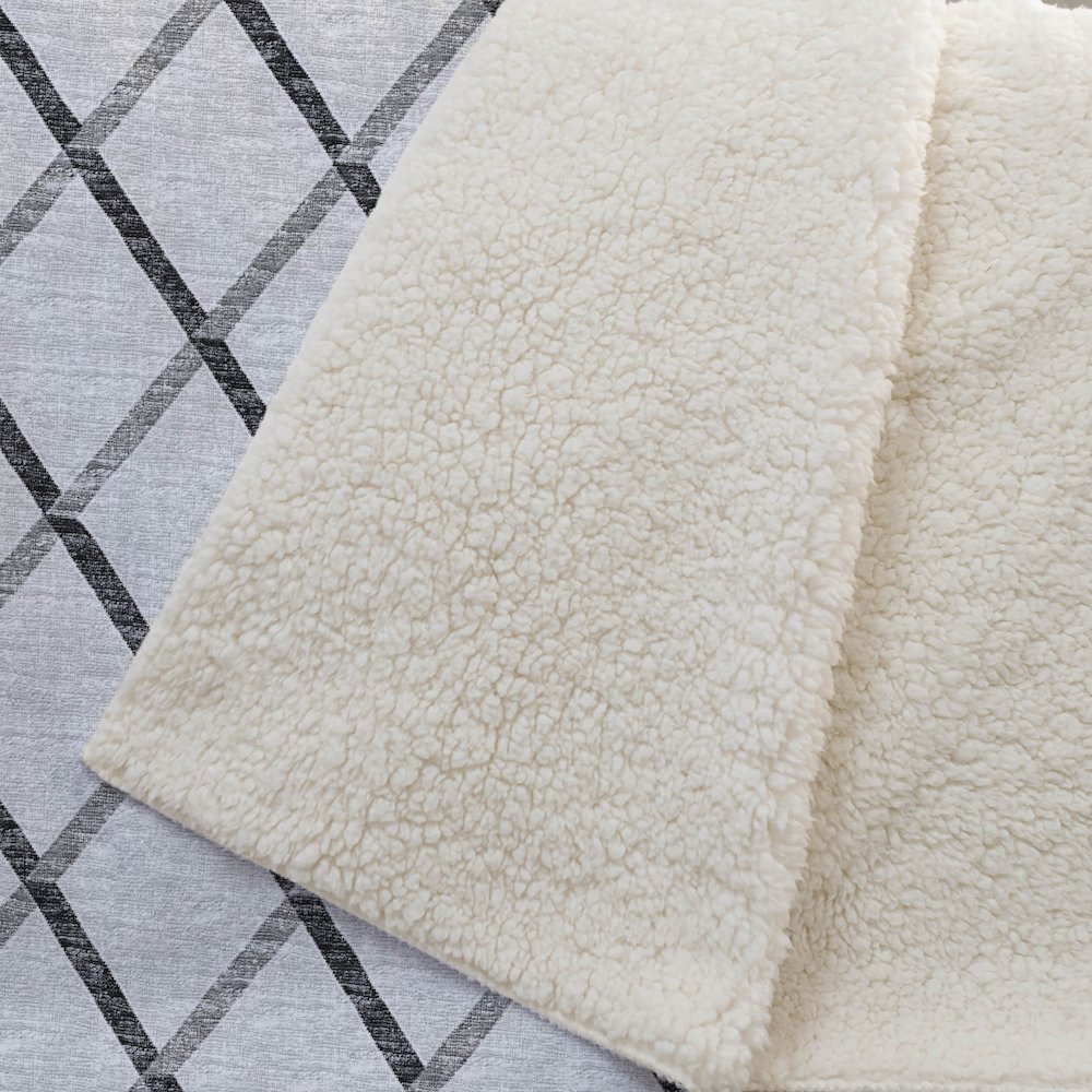 Premium Machine Washable ASB140 Gray 50" x 70" Sherpa Throw Blanket. Picture 2