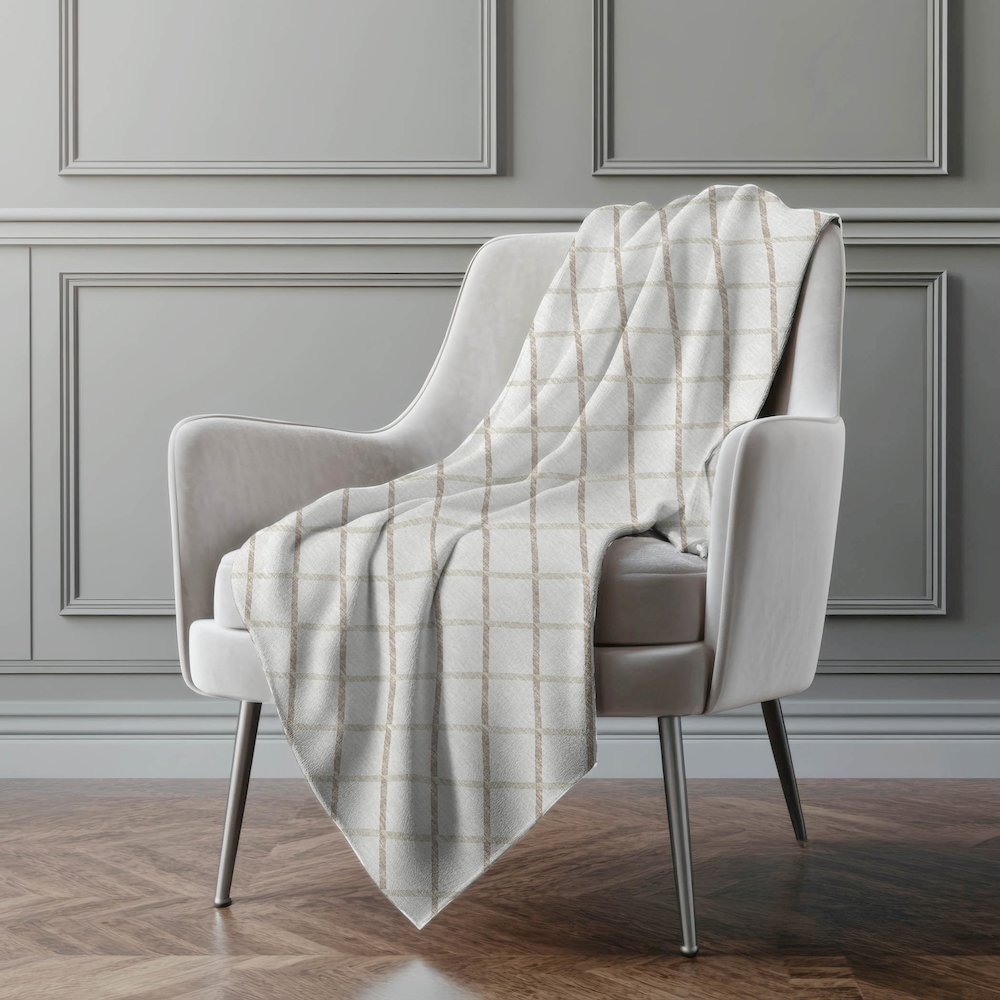 Premium Machine Washable ASB140 Ivory 50" x 70" Sherpa Throw Blanket. Picture 5