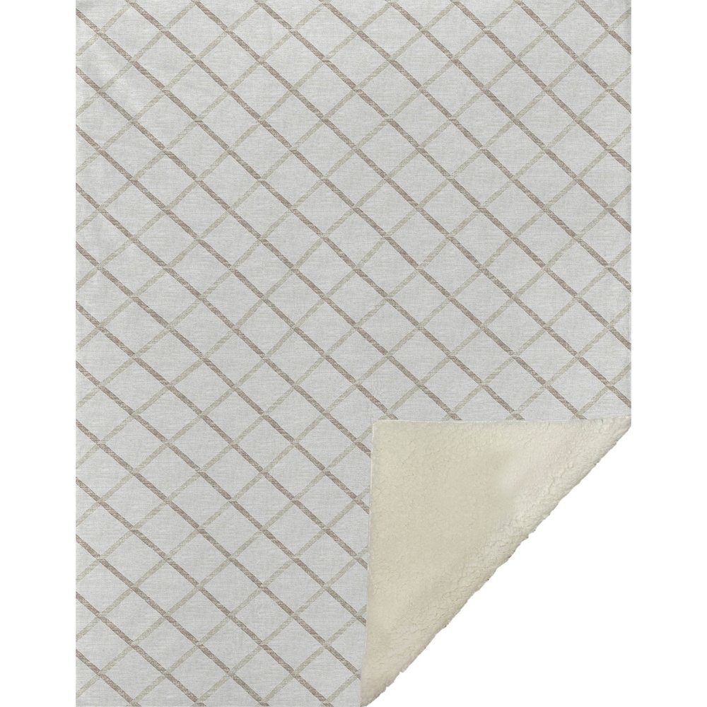 Premium Machine Washable ASB140 Ivory 50" x 70" Sherpa Throw Blanket. Picture 1