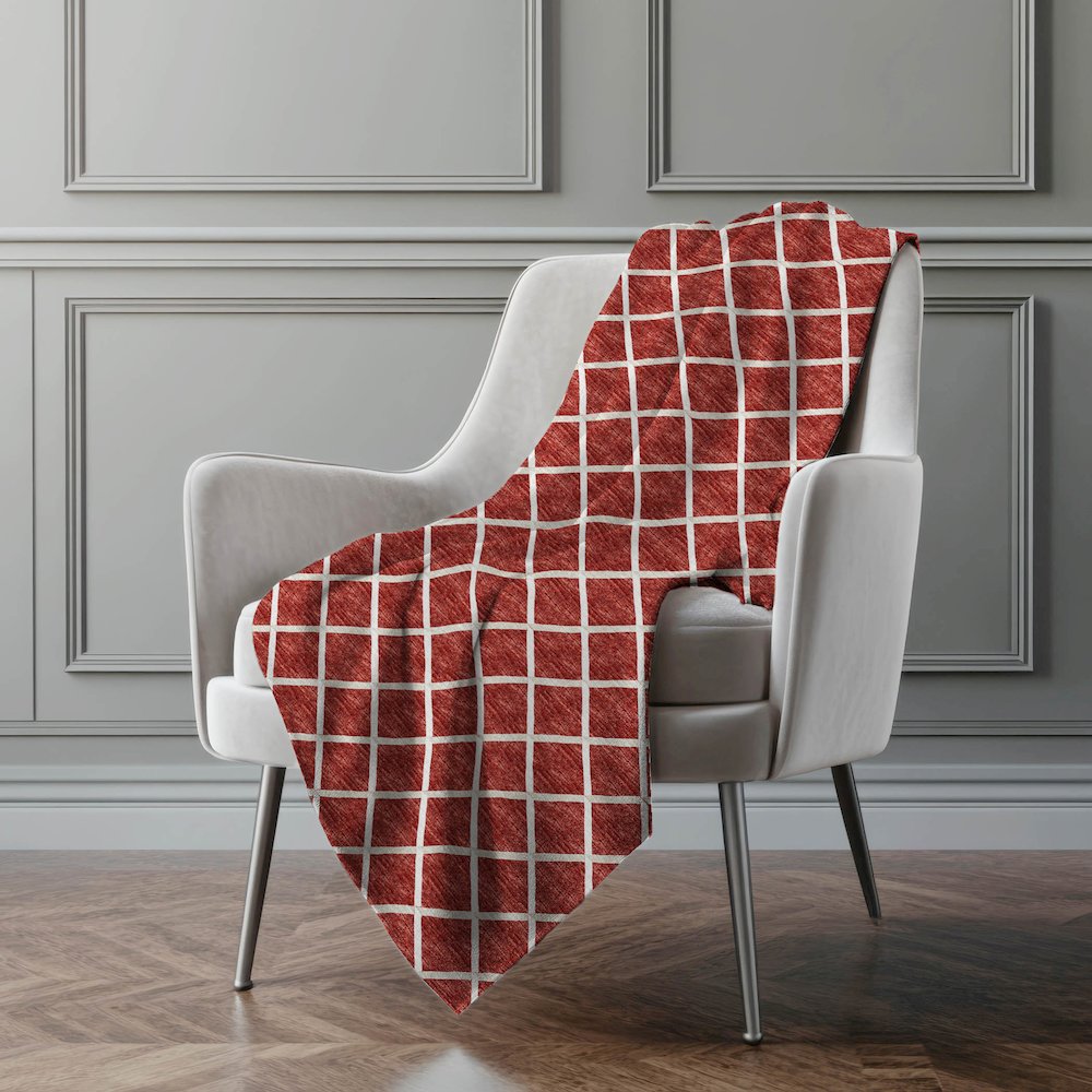 Premium Machine Washable ASB140 Red 50" x 70" Sherpa Throw Blanket. Picture 5