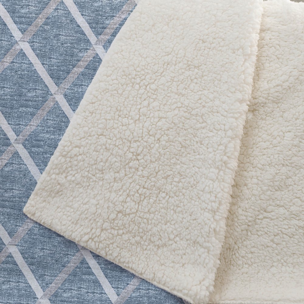 Premium Machine Washable ASB140 Sky 50" x 70" Sherpa Throw Blanket. Picture 2