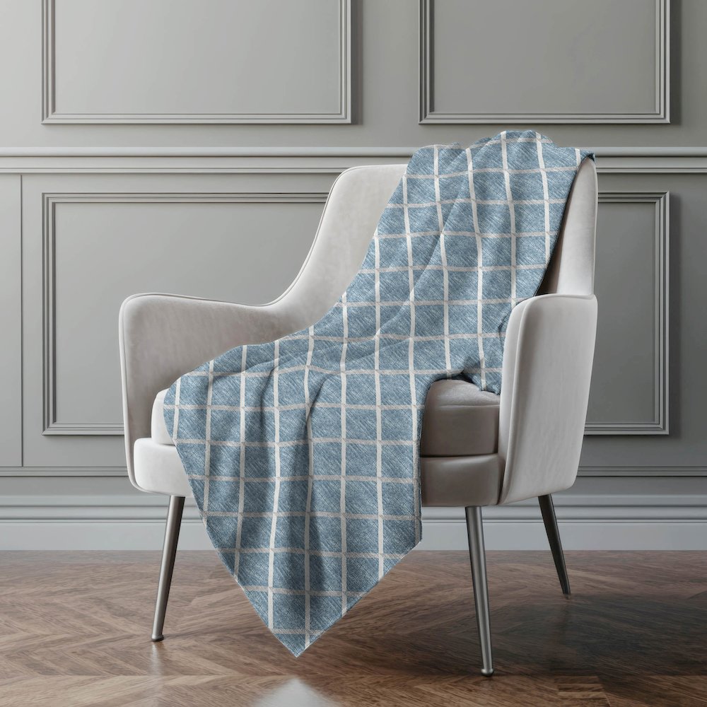 Premium Machine Washable ASB140 Sky 50" x 70" Sherpa Throw Blanket. Picture 5