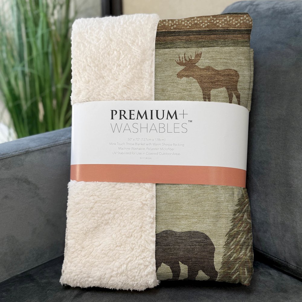 Premium Machine Washable ASB141 Brown 50" x 70" Sherpa Throw Blanket. Picture 3