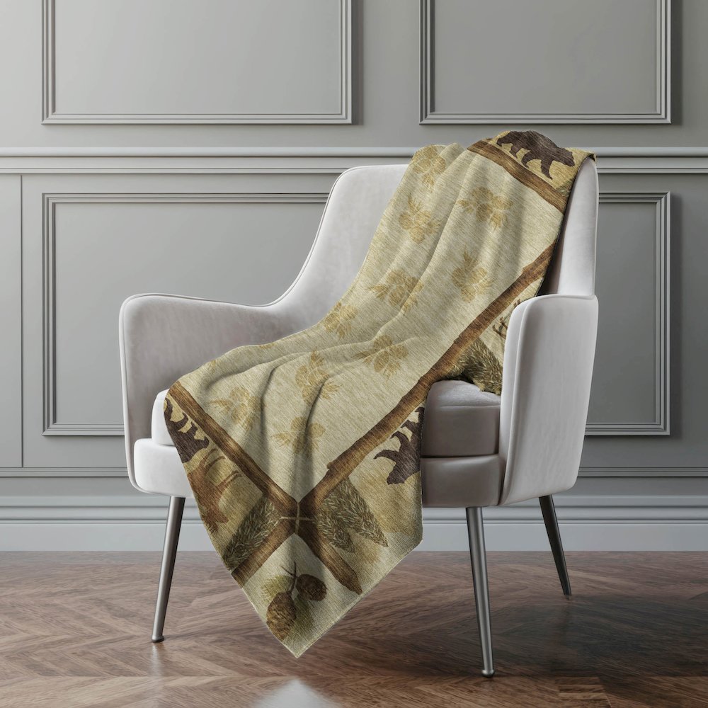 Premium Machine Washable ASB142 Khaki 50" x 70" Sherpa Throw Blanket. Picture 5