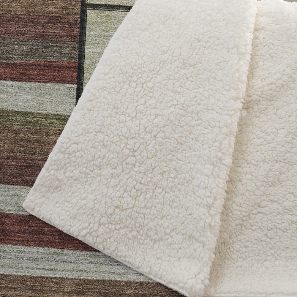Premium Machine Washable ASB143 Multi 50" x 70" Sherpa Throw Blanket. Picture 2