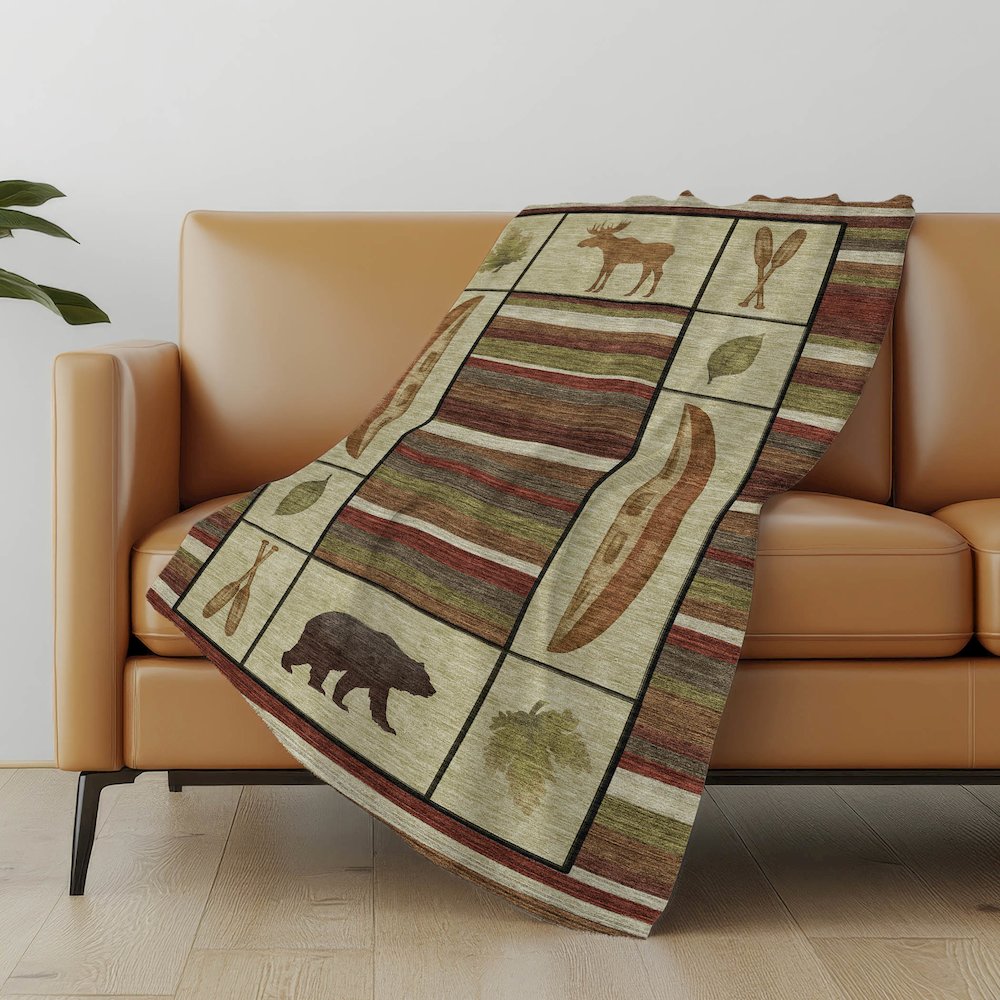 Premium Machine Washable ASB143 Multi 50" x 70" Sherpa Throw Blanket. Picture 4