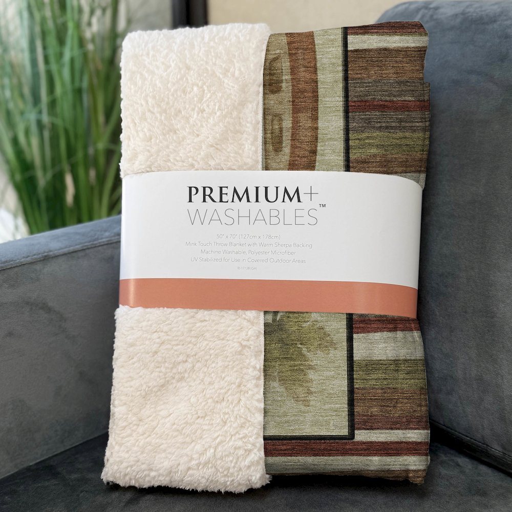 Premium Machine Washable ASB143 Multi 50" x 70" Sherpa Throw Blanket. Picture 3