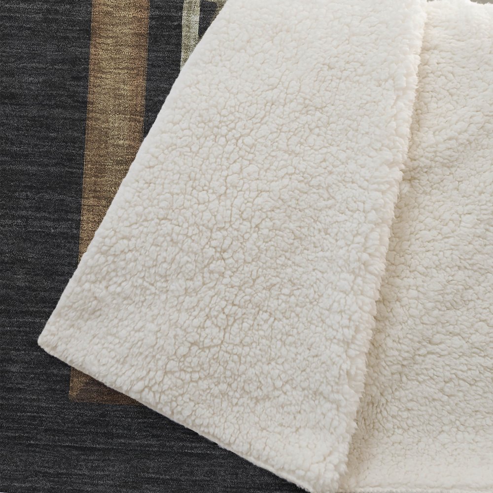 Premium Machine Washable ASB144 Midnight 50" x 70" Sherpa Throw Blanket. Picture 2