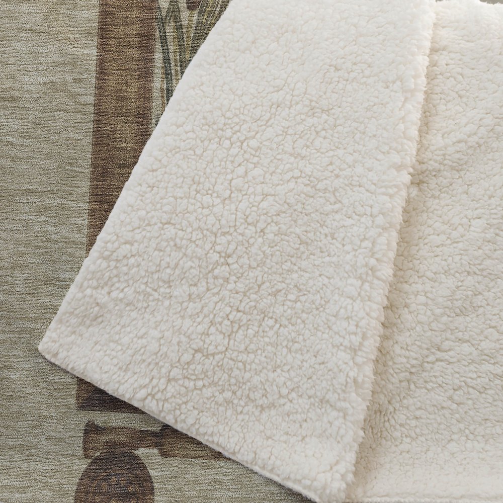 Premium Machine Washable ASB145 Khaki 50" x 70" Sherpa Throw Blanket. Picture 2