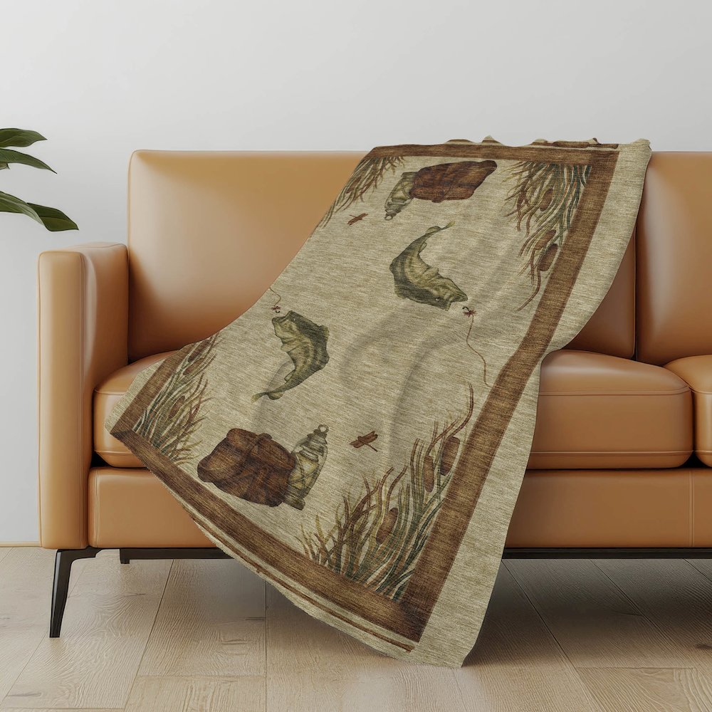 Premium Machine Washable ASB145 Khaki 50" x 70" Sherpa Throw Blanket. Picture 4