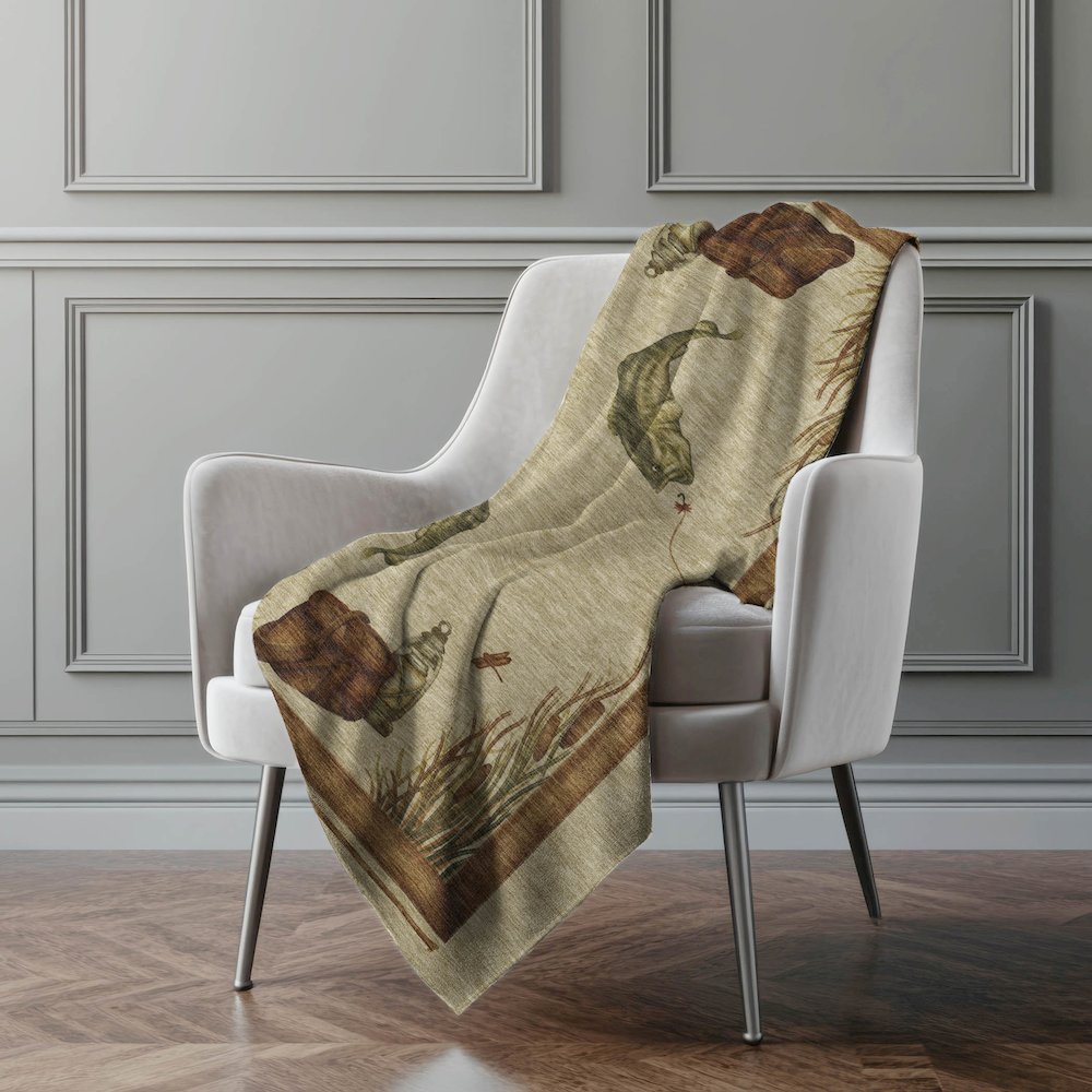 Premium Machine Washable ASB145 Khaki 50" x 70" Sherpa Throw Blanket. Picture 5