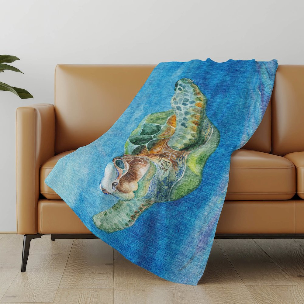 Premium Machine Washable ASB148 Ocean 50" x 70" Sherpa Throw Blanket. Picture 4